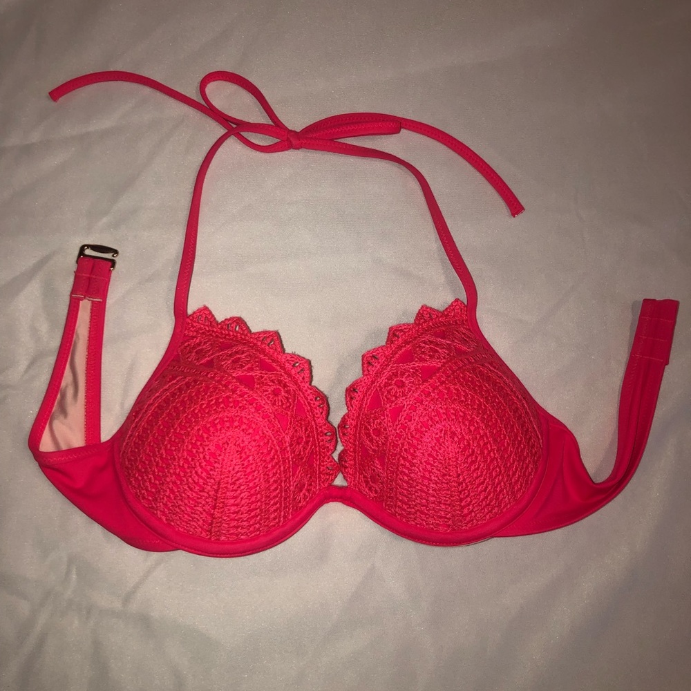 neon pink bathing suit